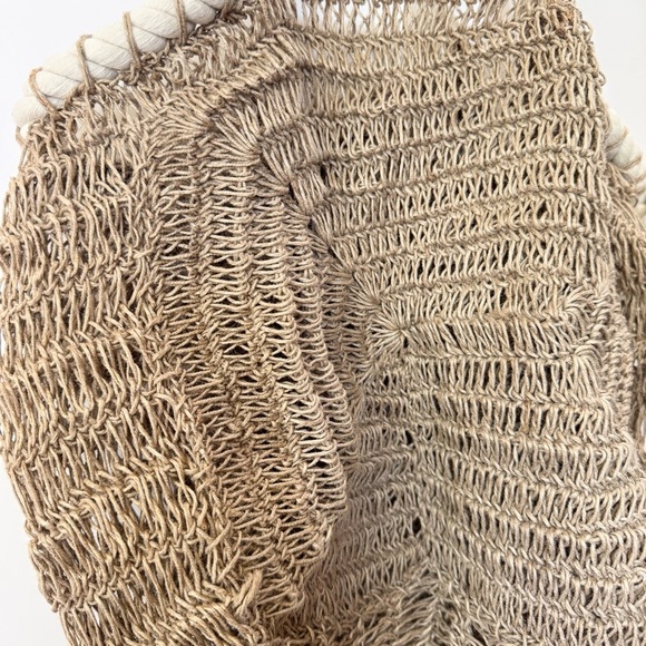 New Free People Anju Amalfi Jute Bag Tote Woven Beach Tan Cream - Picture 11 of 16